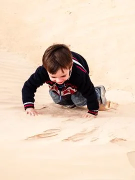 Child at desert Stock Photos