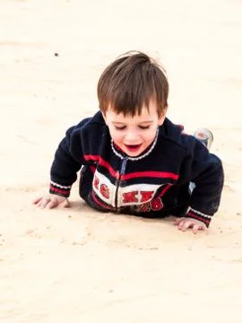 Child at desert Stock Photos