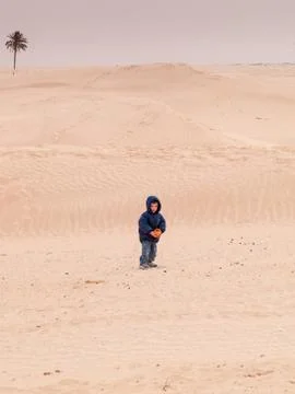 Child at desert Stock Photos