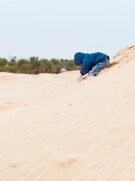 Child at desert Stock Photos