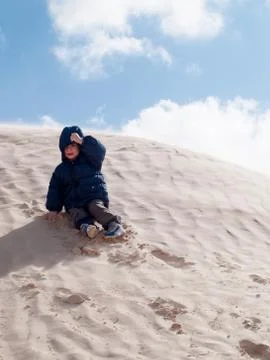 Child at desert Stock Photos