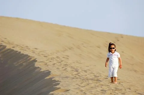 Child in desert Stock Photos
