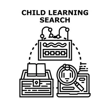 Child development and learning search concept Stock Illustration