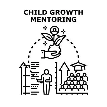 Child development and mentoring for education growth Stock Illustration