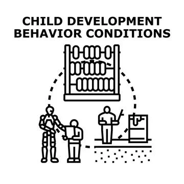 Child development behavior conditions assessment and support Stock Illustration