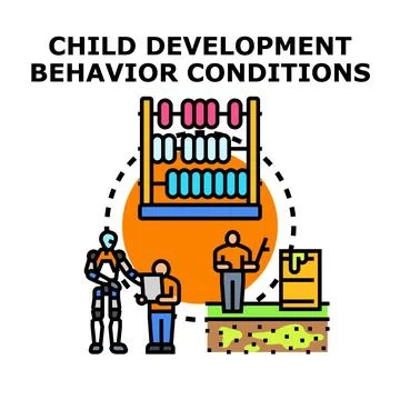 Child development behavior conditions assessment and support Stock Illustration