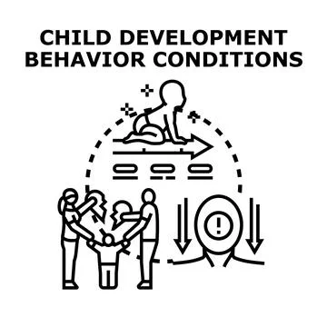 Child development behavior conditions vector illustration Stock Illustration