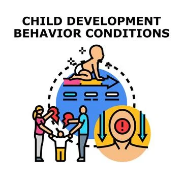 Child development behavior conditions vector illustration Stock Illustration