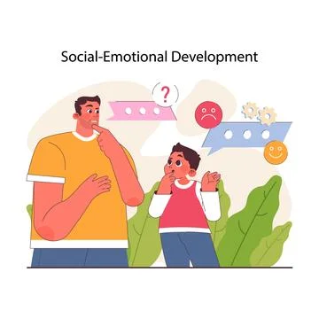 Child development. Cognitive, physical and emotional skills. Positive Stock Illustration