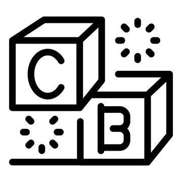 Child development concept with alphabet cubes and loading symbol Illustrazione stock