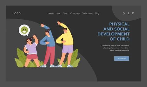 Child development concept. Flat vector illustration Stock Illustration