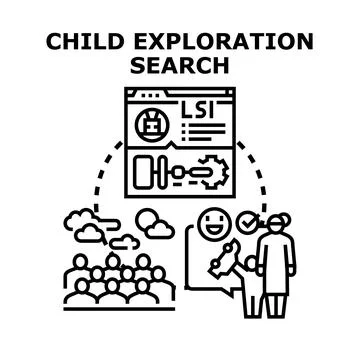Child development exploration search concept vector Stock Illustration