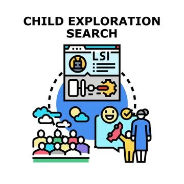 Child development exploration search concept vector Stock Illustration