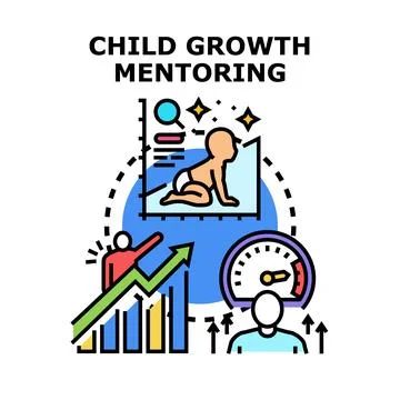 Child development mentoring and growth program concept Illustration
