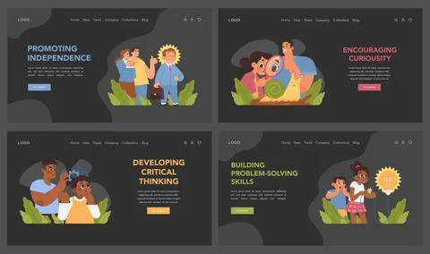 Child development set. Flat vector illustration Illustrazione stock
