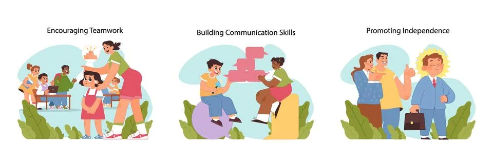 Child development set. Flat vector illustration Stockillustratie