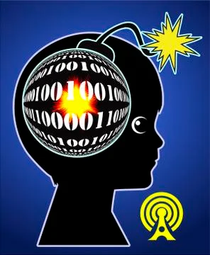 Child with Digital Burnout Illustrazione stock