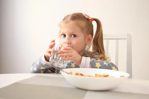 Child with dinner Foto stock