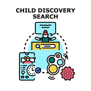 Child discovery search vector concept illustration Stock Illustration