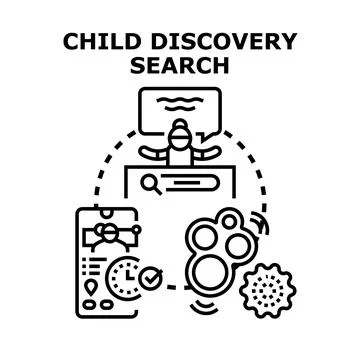 Child discovery search vector concept illustration Stock Illustration