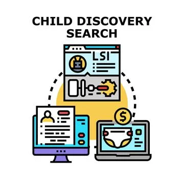 Child discovery search vector icon concept Stock Illustration
