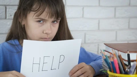 The child does not want to learn. Video stock 103223617