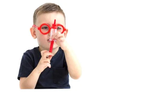 A Child Does a Prick Isolated on the White Background. Vaccination. Medical C Stock Photos