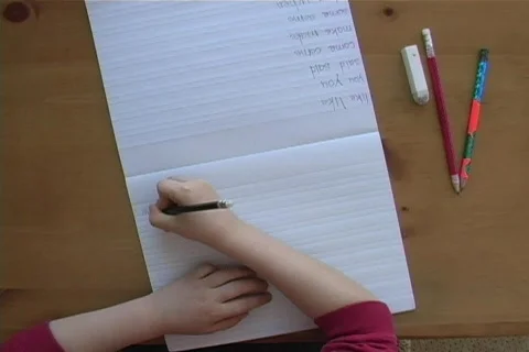 Child doing his homework Video stock 65613