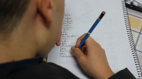 Child doing his homework Stock Footage 258619164