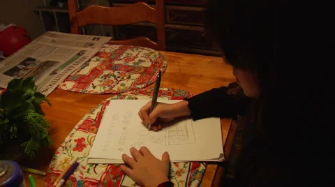 Child Doing Homework Video stock 888475