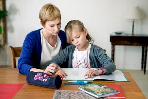 Child doing homework Stock Photos