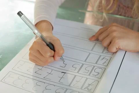 Child Doing homework Stock Photos