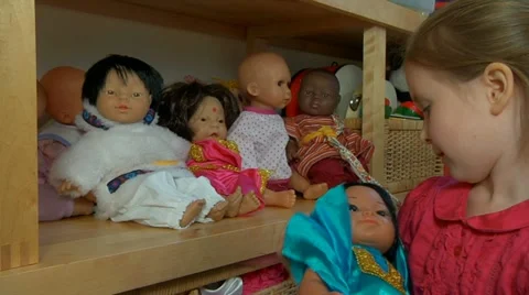 Child with doll Stock Footage 22637037