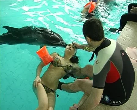 Child with dolphin Stock Footage 10919234