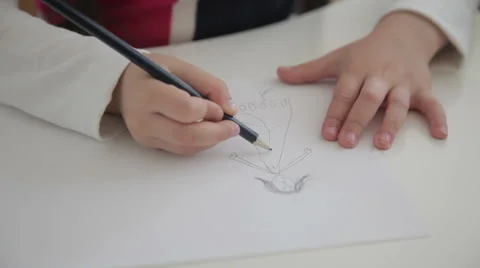 Child draw with pencil Video stock 62488715