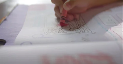 Child drawing and creating at home. Stock Footage 127129727