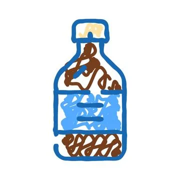 Child drawing bottle with colorful scribble fill イラスト素材