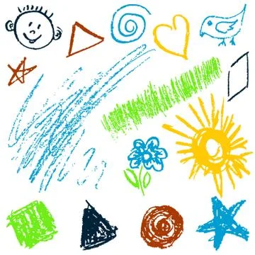 Child drawing. Design elements of packaging, postcards, wraps, covers Stockillustratie