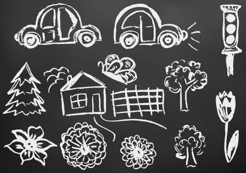 Child drawing. Design elements of packaging, postcards, wraps, covers Stockillustratie