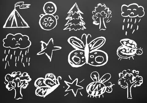 Child drawing. Design elements of packaging, postcards, wraps, covers Stockillustratie