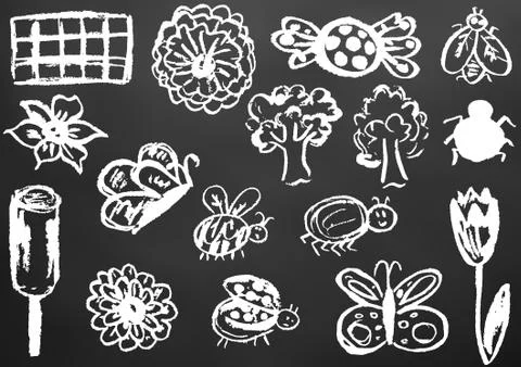 Child drawing. Design elements of packaging, postcards, wraps, covers Stock Illustration