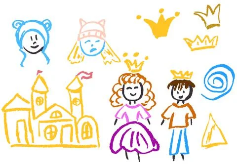 Child drawing. Design elements of packaging, postcards, wraps, covers Stockillustratie