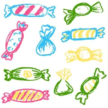 Child drawing. Design elements of packaging, postcards, wraps, covers Stock Illustration