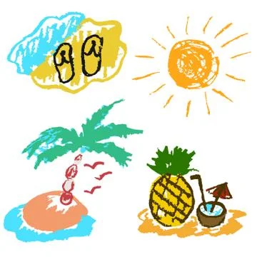 Child drawing. Design elements of packaging, postcards, wraps, covers Stock Illustration