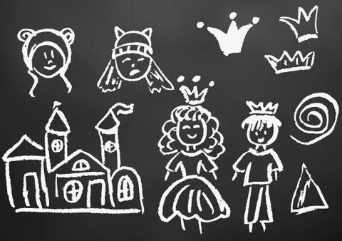 Child drawing. Design elements of packaging, postcards, wraps, covers Stockillustratie