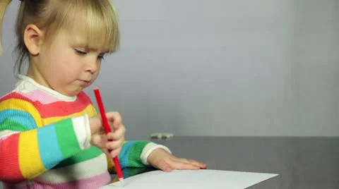 Child drawing Stock Footage 10505718