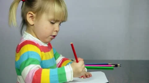 Child drawing Stock Footage 10506305