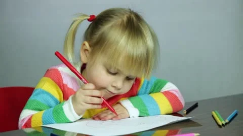 Child drawing Video stock 10571428