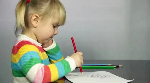 Child drawing Stock Footage 10571433