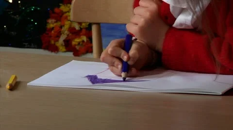Child drawing Stock Footage 22665132
